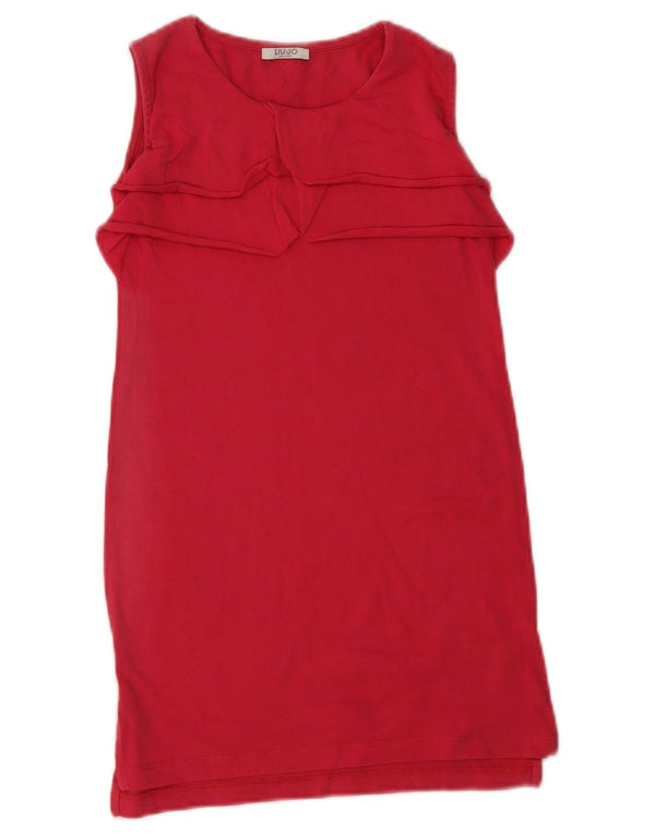Liu Jo Girls Sleeveless T-Shirt Top 5-6 Years Red Cotton