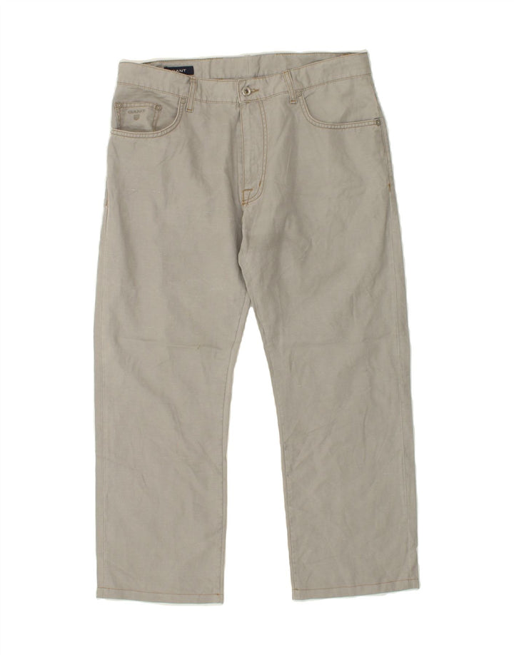GANT Womens Tyler Regular Straight Casual Trousers W38 L27 Grey Cotton Vintage Gant and Second-Hand Gant from Messina Hembry 