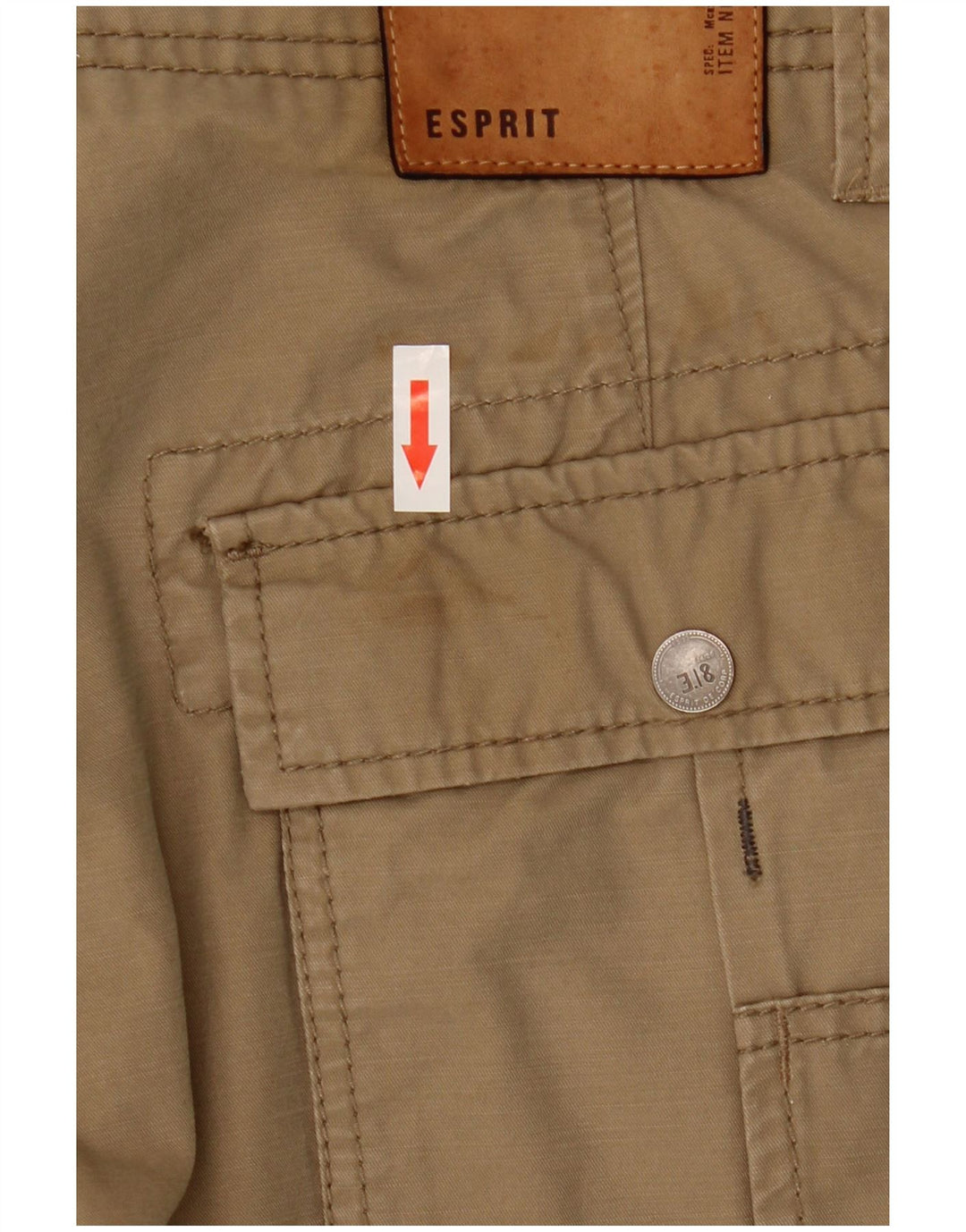 Calça cargo reta masculina ESPRIT W30 L27 algodão bege