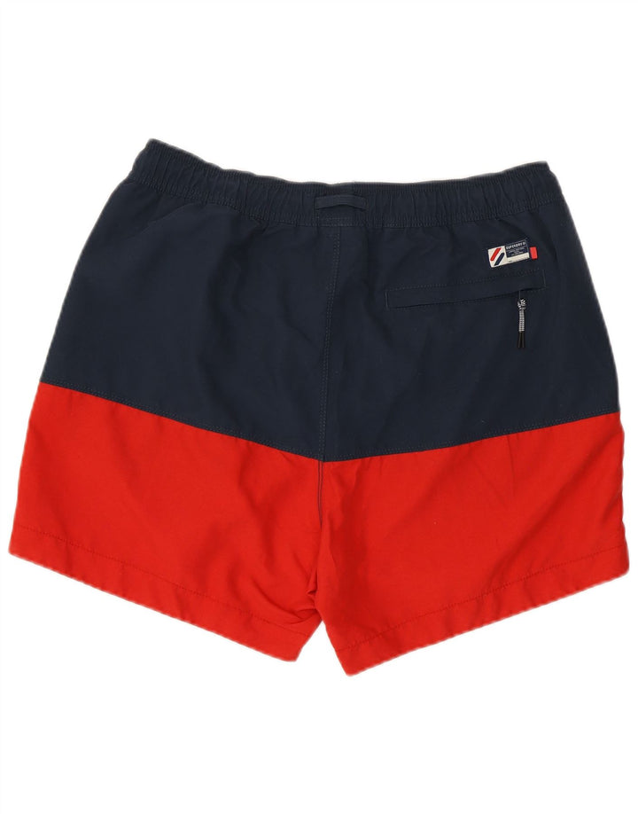 Shorts de natação masculino Superdry médio azul marinho Colourblock poliéster