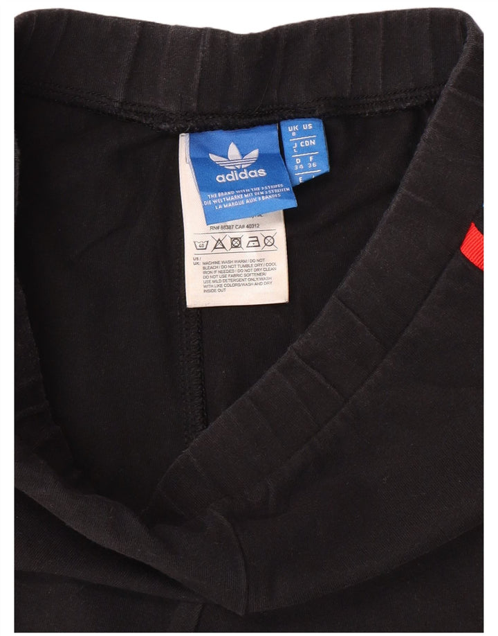 ADIDAS Womens Leggings UK 8 Small Black Cotton
