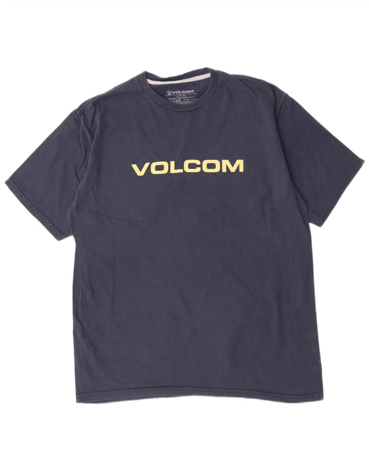 Camiseta gráfica masculina VOLCOM grande algodão azul marinho