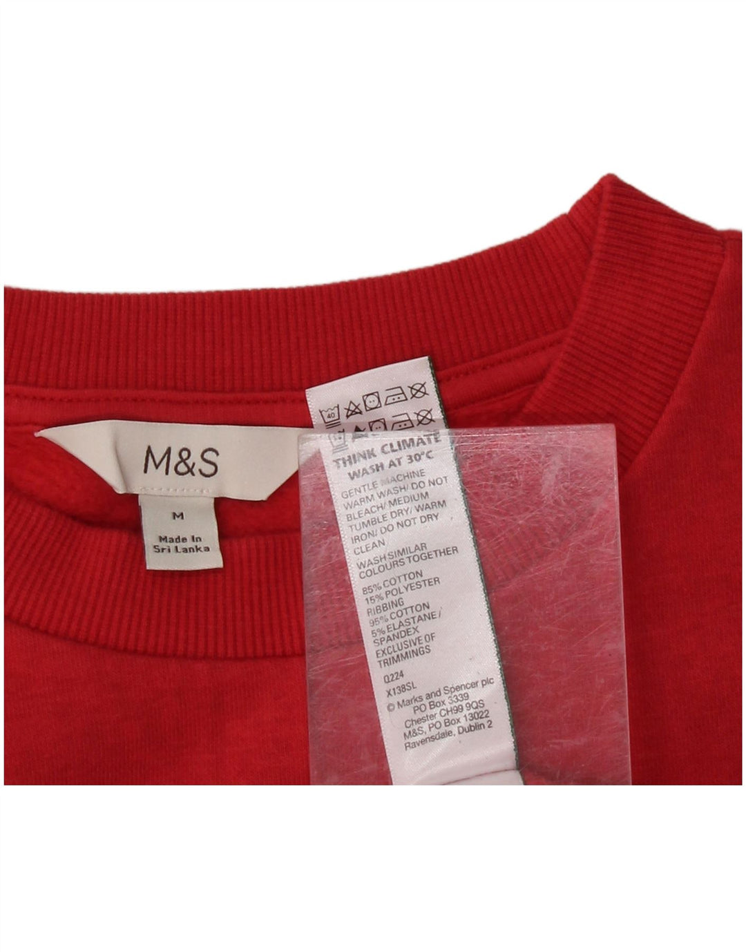 Suéter masculino MARKS & SPENCER de algodão vermelho médio