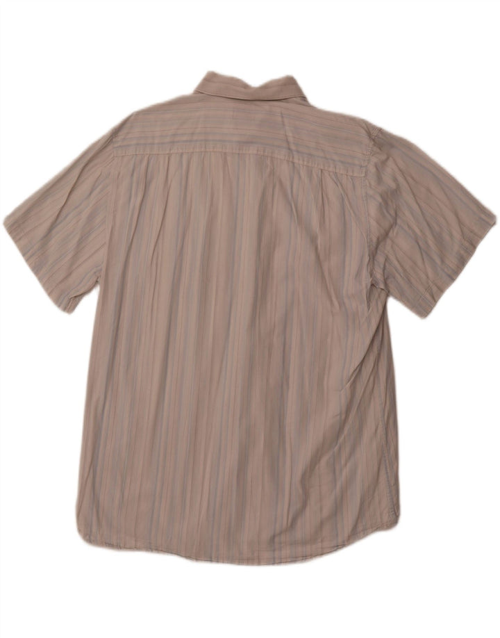 PIERRE CARDIN Camisa masculina de manga curta 2XL algodão listrado azul