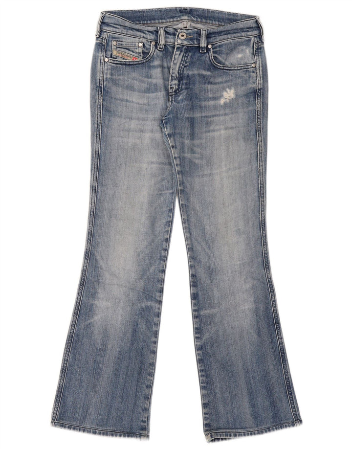 Jeans feminino Diesel Bootcut desgastado W29 L29 azul algodão
