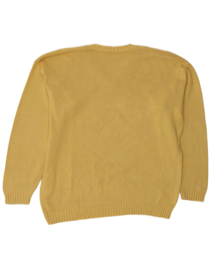 Suéter masculino Stefanel com decote em V XL amarelo