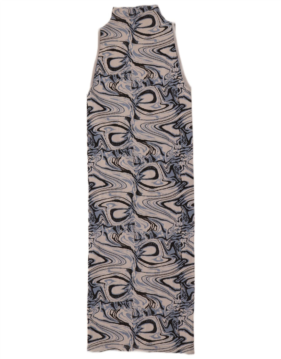 Vestido bodycon feminino sem mangas com padrão abstrato Zara Reino Unido 4 XS multicolorido