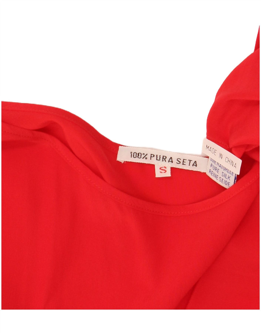 Colete feminino VINTAGE UK 10 pequeno seda vermelha