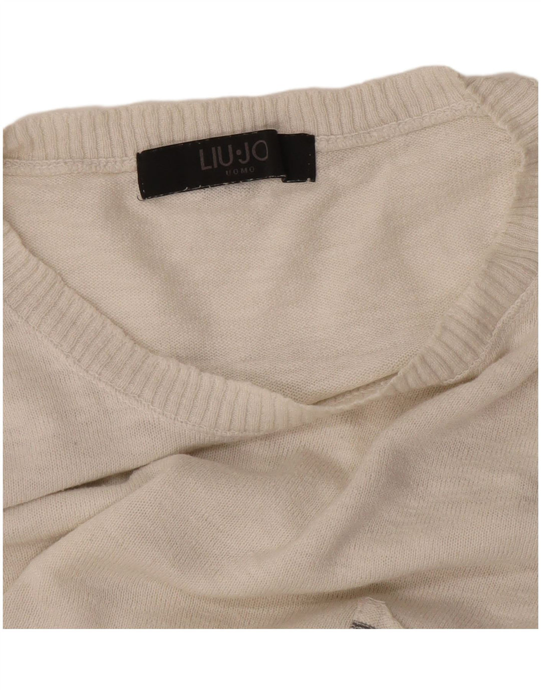 Liu Jo Suéter masculino com gola redonda grande branco