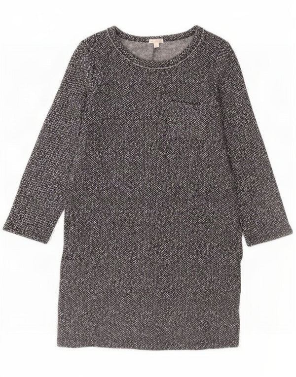 Vestido feminino de manga comprida Gap UK 14 cinza médio manchado