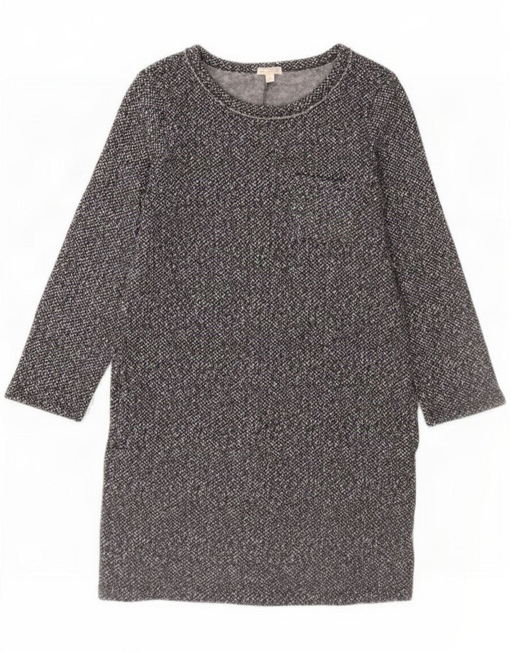 Vestido feminino de manga comprida Gap UK 14 cinza médio manchado