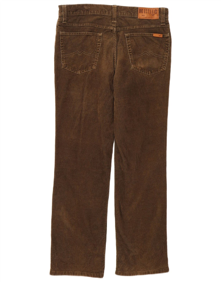 Calça masculina MUSTANG de veludo reto W35 L30 algodão cáqui