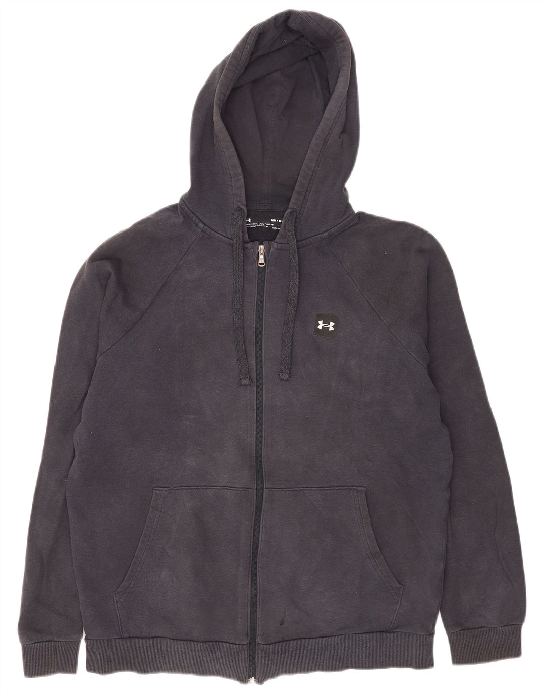 Suéter masculino Under Armour Cold Gear Zip com capuz de algodão azul marinho médio