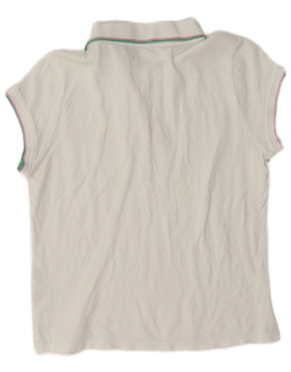 Camisa polo feminina Tommy Hilfiger UK 14 grande algodão branco