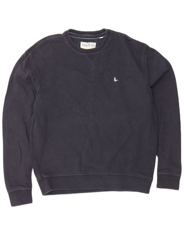 JACK WILLS moletom masculino jumper grande algodão azul marinho