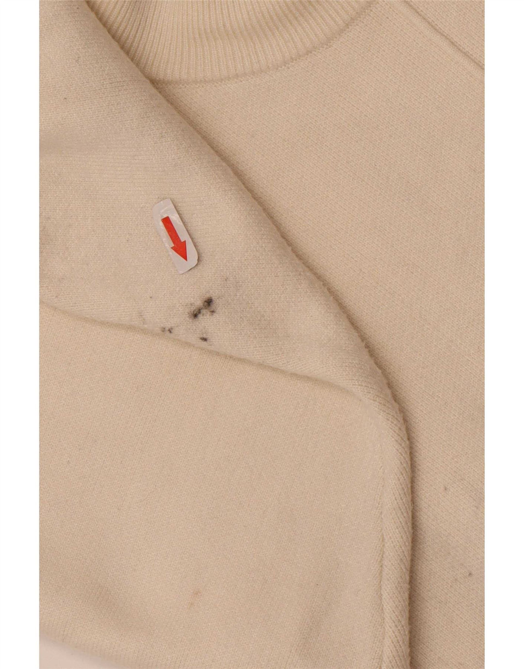 Zara Suéter feminino oversized com gola redonda Reino Unido 10 pequeno bege viscose