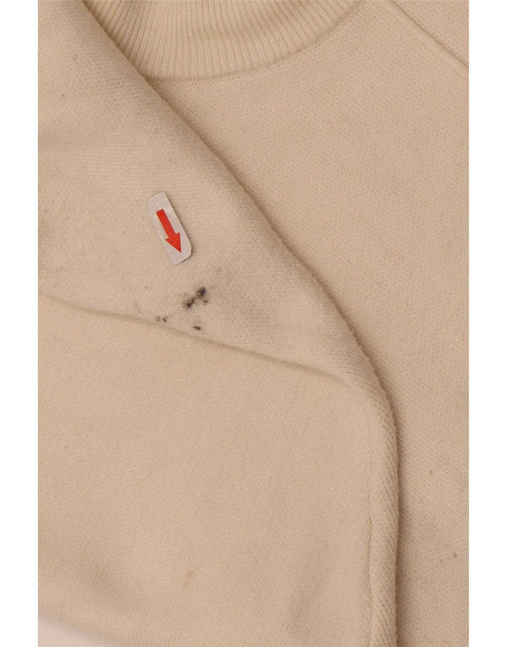 Zara Suéter feminino oversized com gola redonda Reino Unido 10 pequeno bege viscose
