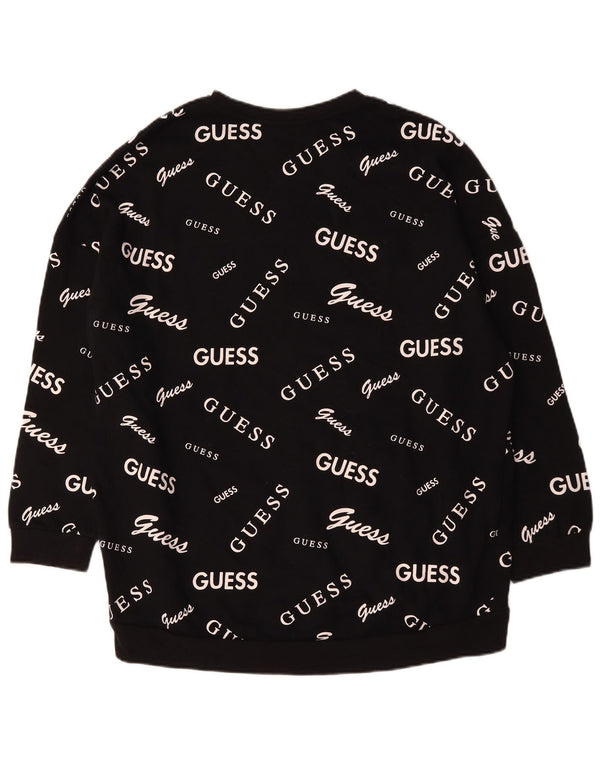 Suéter feminino Guess com estampa gráfica oversized UK 18 XL algodão preto