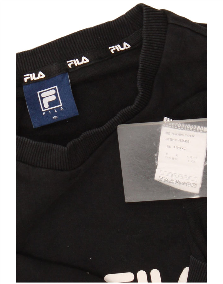 Fila moletom gráfico masculino jumper 2XL preto