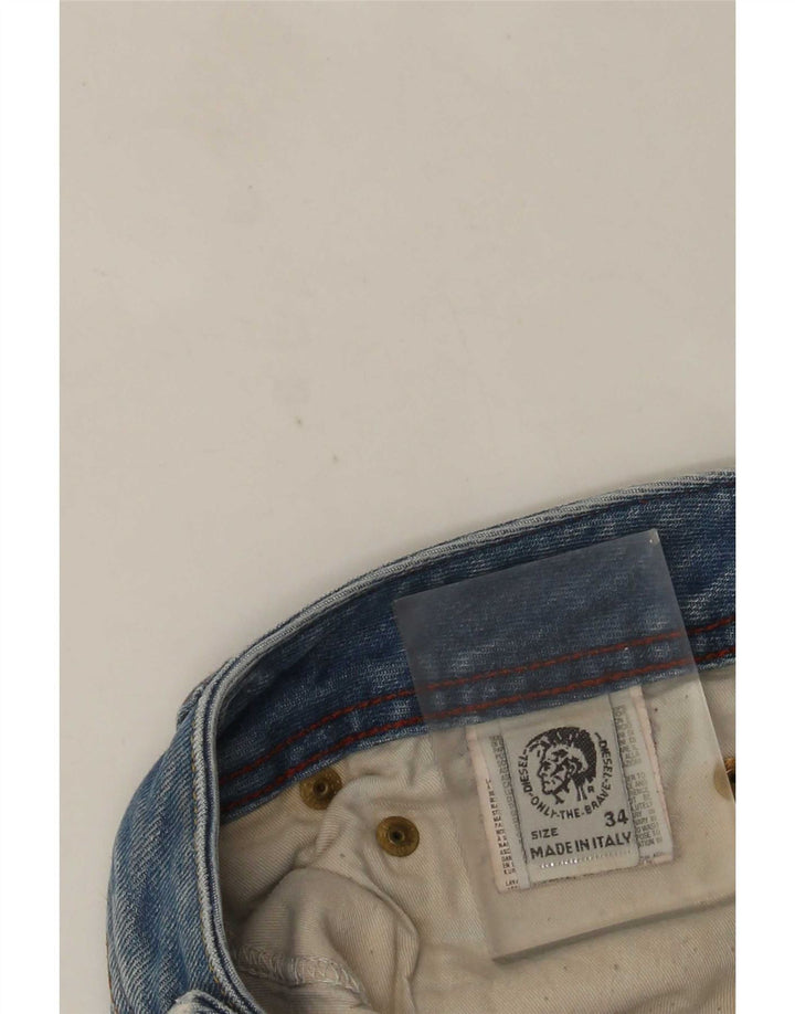 Shorts jeans masculino diesel desgastado W34 grande algodão azul