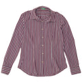 Camisa feminina BENETTON UK 16 grande listrada roxa