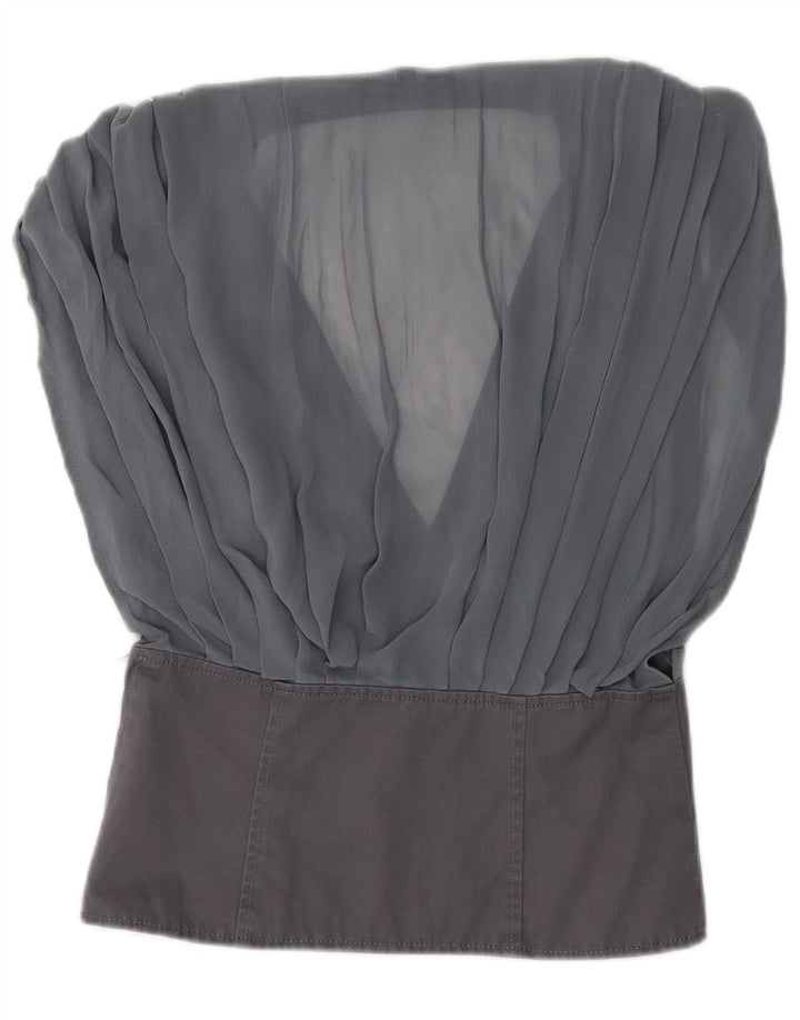 Blusa feminina French Connection Top UK 6 XS algodão cinza