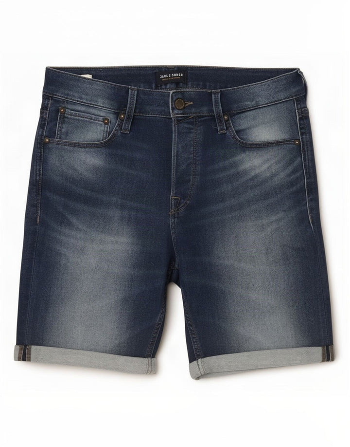 Shorts jeans masculino Jack & Jones pequeno W32 algodão azul