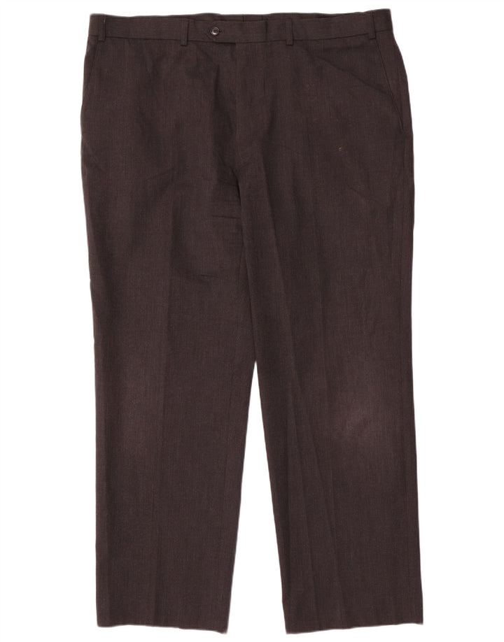 Calça masculina de terno reto Marks & Spencer tamanho 42 W42 L31 cinza