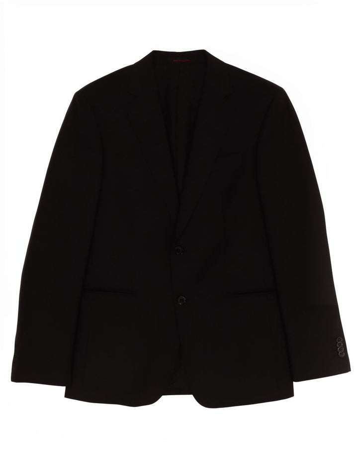 Blazer Masculino Pierre Cardin, 2 Botões, Tamanho UK 38 Médio, Preto Clássico