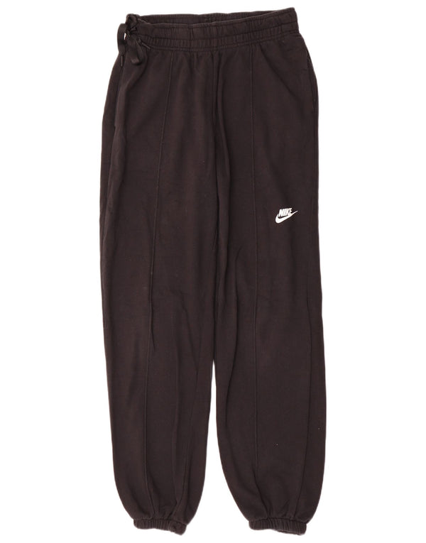 Nike Womens Graphic Tracksuit Calças Joggers UK 10 Pequeno Algodão Preto
