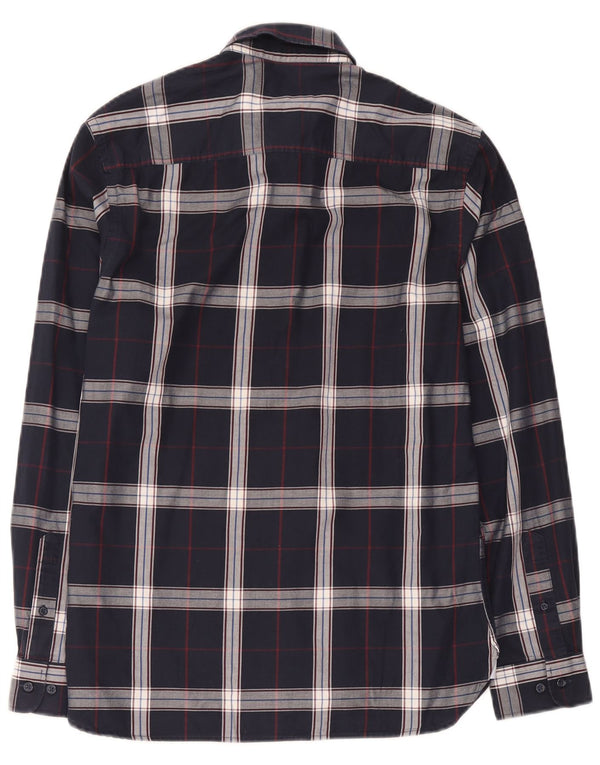 Camisa masculina Jack & Jones média xadrez azul marinho de algodão