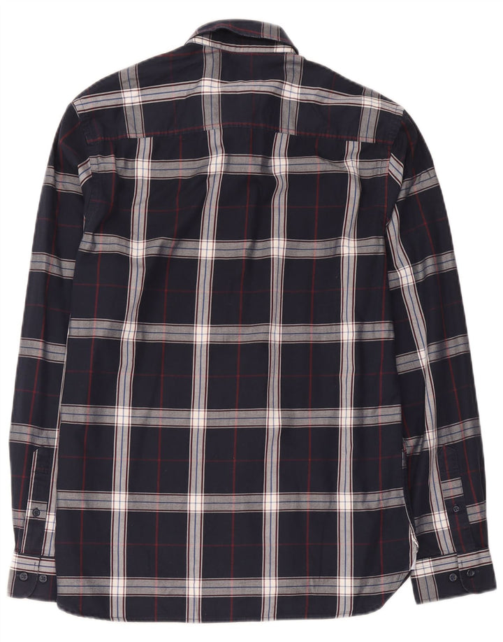 Camisa masculina Jack & Jones média xadrez azul marinho de algodão
