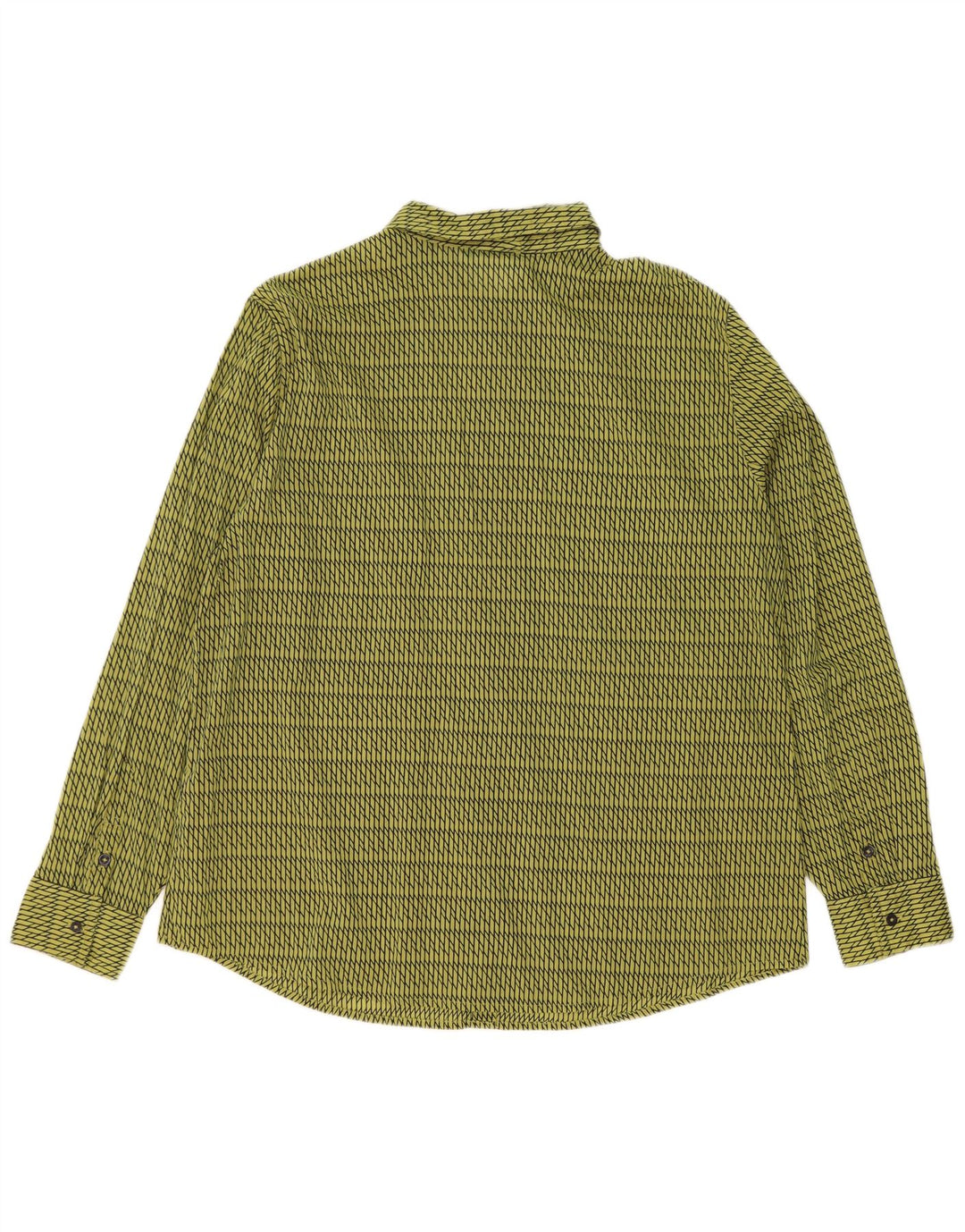 Camisa feminina Benetton UK 16 grande verde geométrica