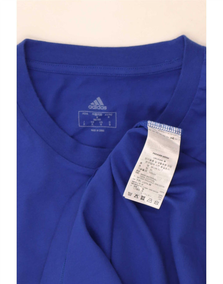 Adidas Mens Graphic T-Shirt Top Médio Algodão Azul