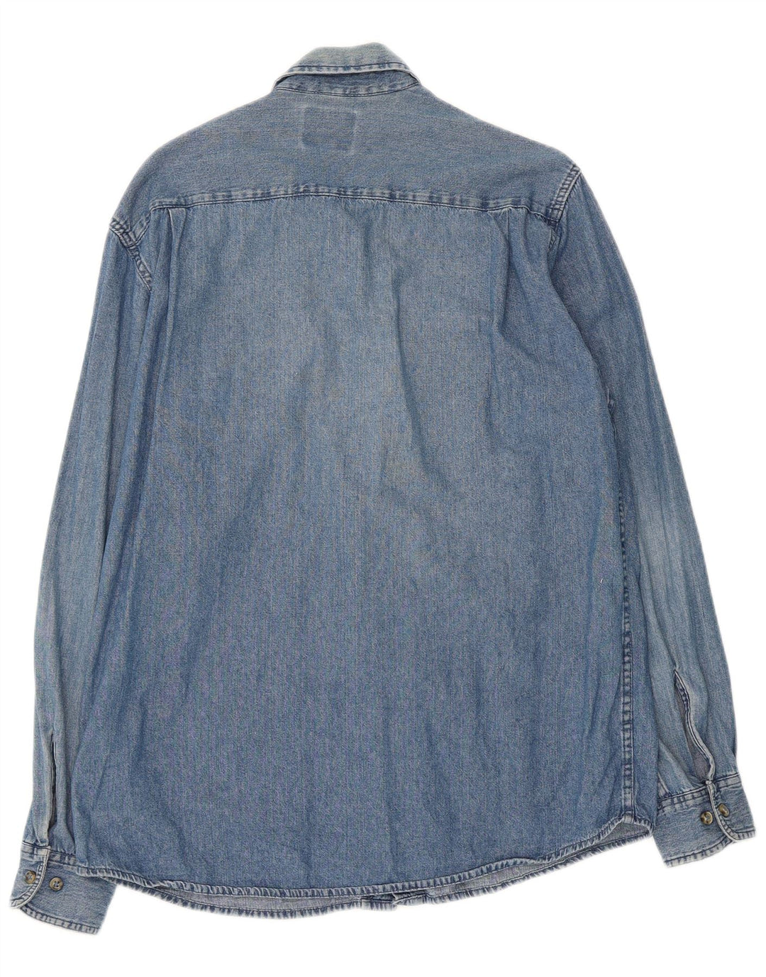 Camisa jeans masculina WRANGLER de algodão azul médio