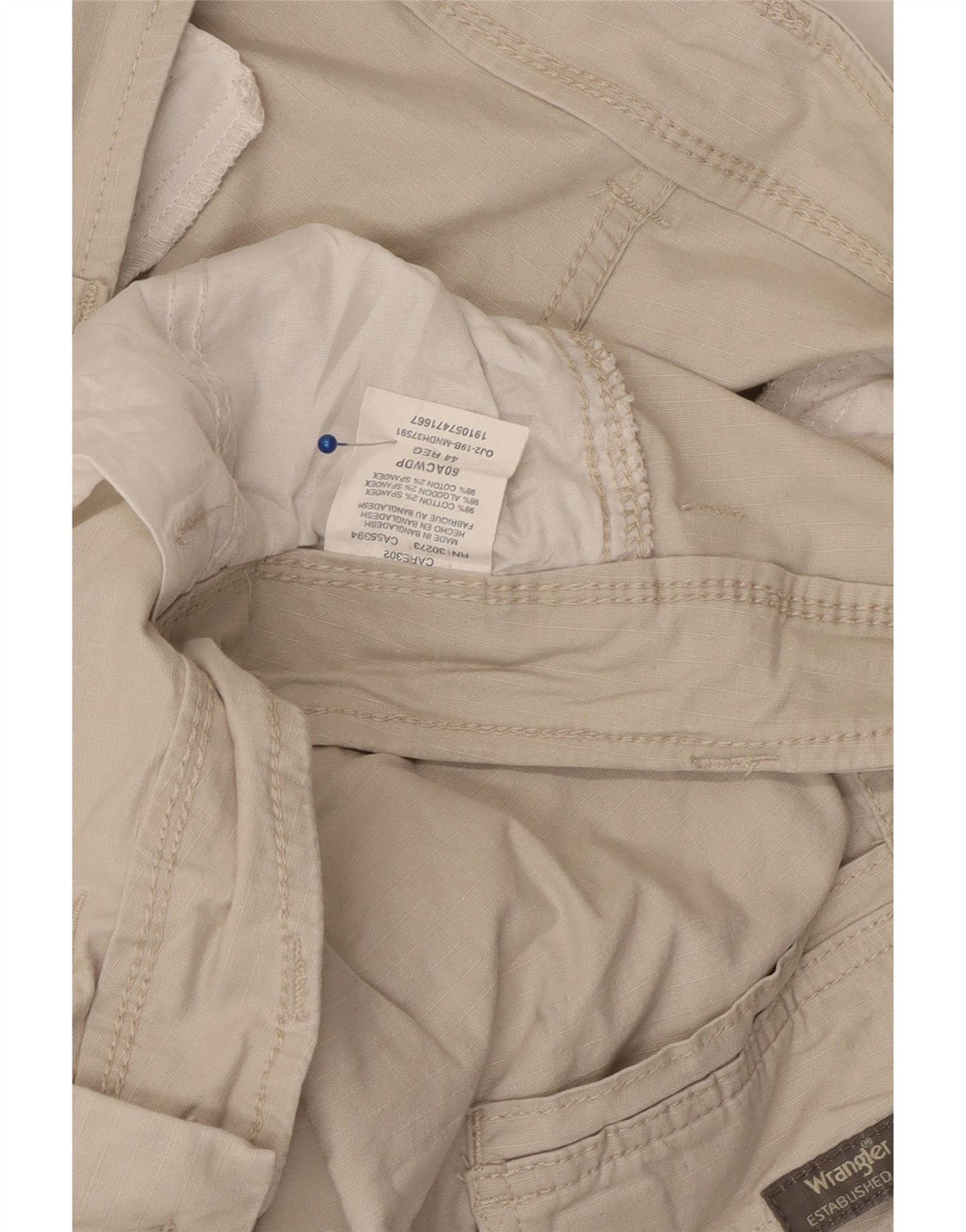 Shorts cargo masculino WRANGLER W44 2XL algodão bege