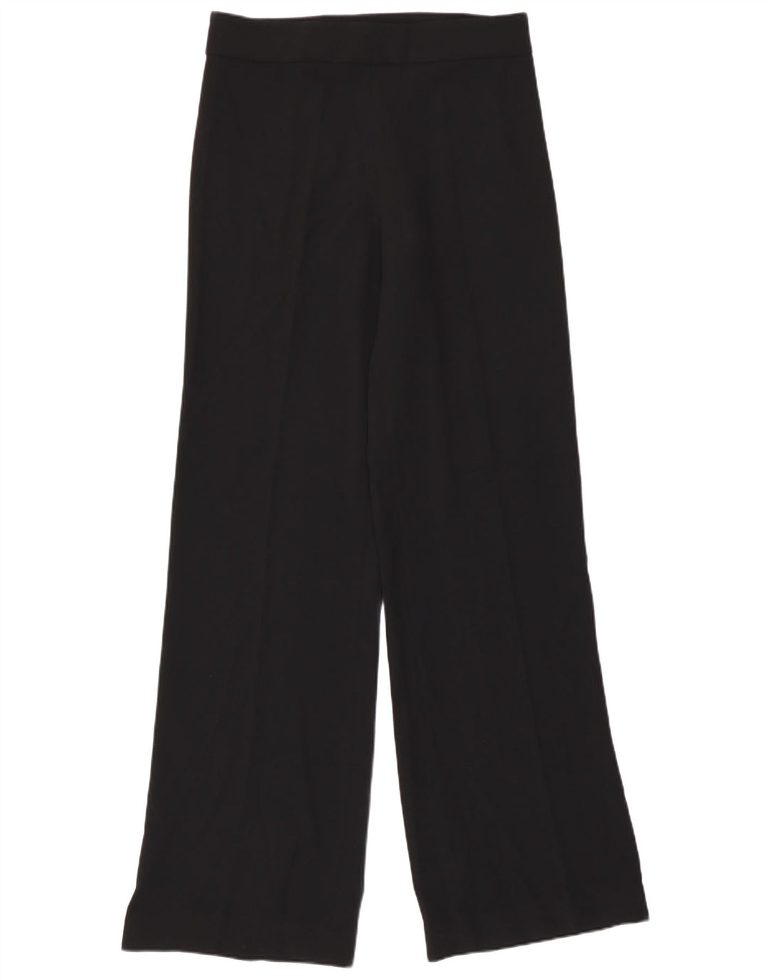 Zara Calça feminina casual de perna larga médio W30 L33 poliéster preto