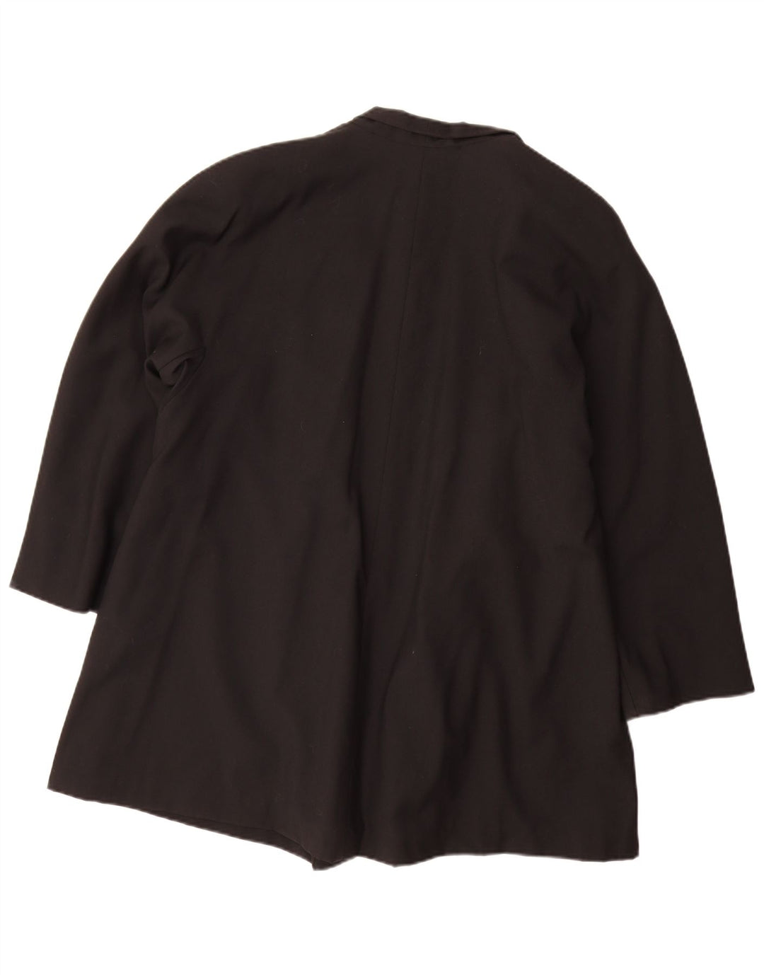 Sobretudo grande aberto feminino vintage IT 40 lã virgem preta pequena