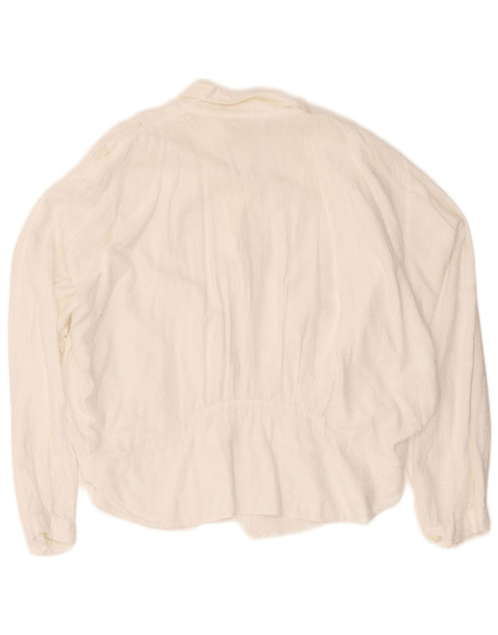 Blusa feminina vintage UK 16 grande algodão branco