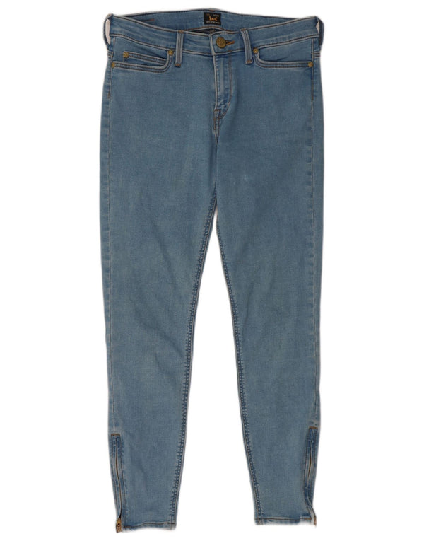 Lee Womens Scarlett Skinny Cropped Jeans W28 L25 Algodão Azul