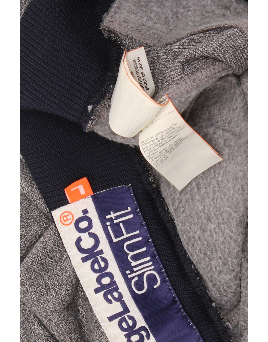 Shorts esportivos masculinos SUPERDRY Slim Fit grande algodão cinza