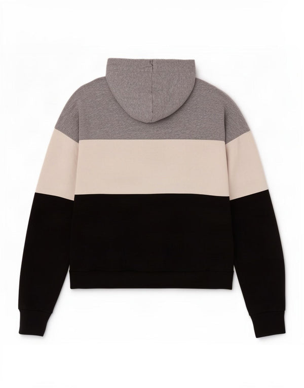 Fred Perry moletom feminino com capuz gráfico UK 10 pequeno bloco cinza colorido
