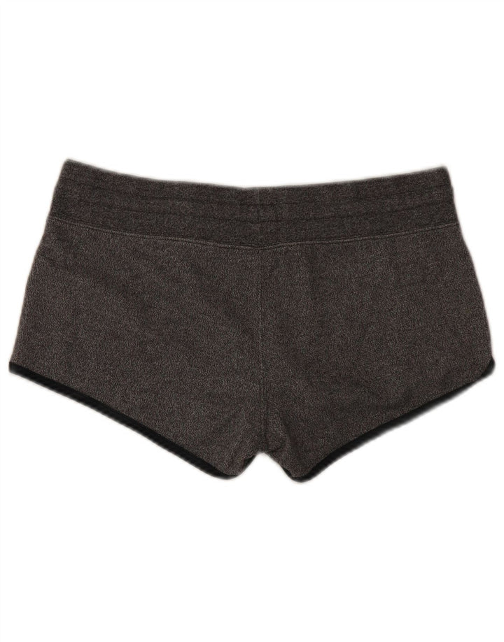 Shorts esportivos femininos vintage UK 14 cinza médio manchado