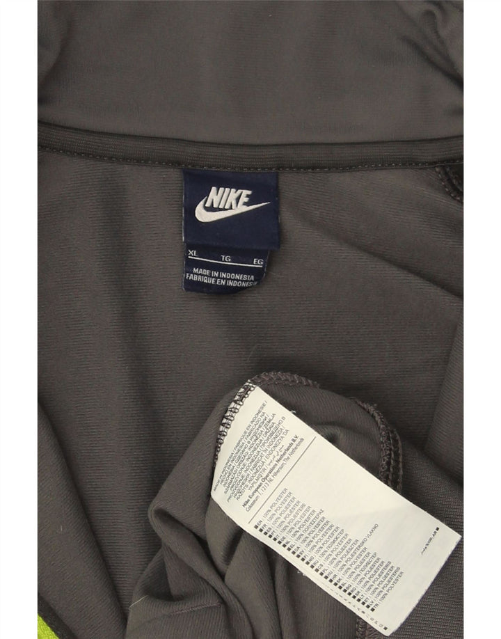 NIKE Mens Tracksuit Top Jacket XL Cinza Colourblock Poliéster