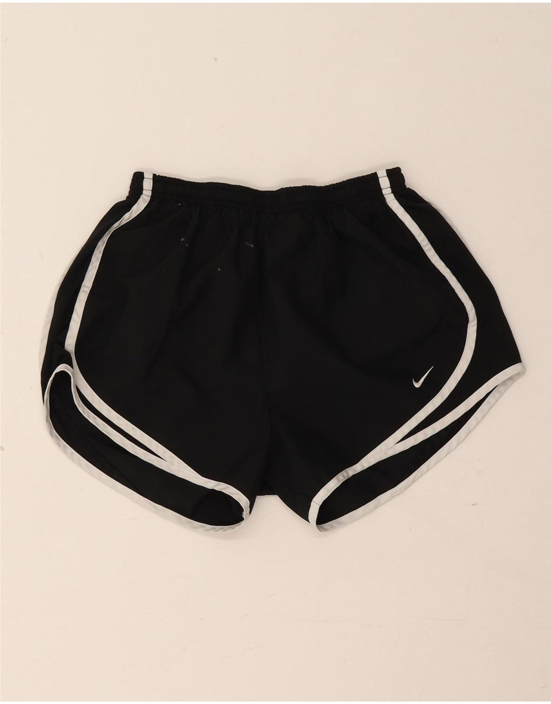 Shorts esportivos femininos Nike Dri Fit UK 8 pequenos poliéster preto