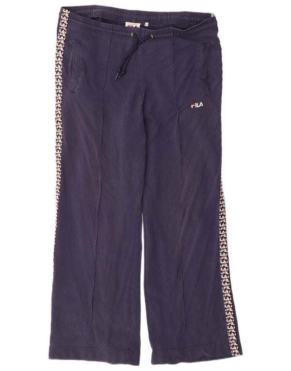 Fila Womens Graphic Tracksuit Calças UK 10 Pequeno Algodão Azul Marinho