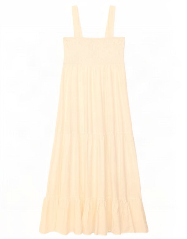 Vestido maxi feminino sem mangas Zara UK 8 pequeno branco