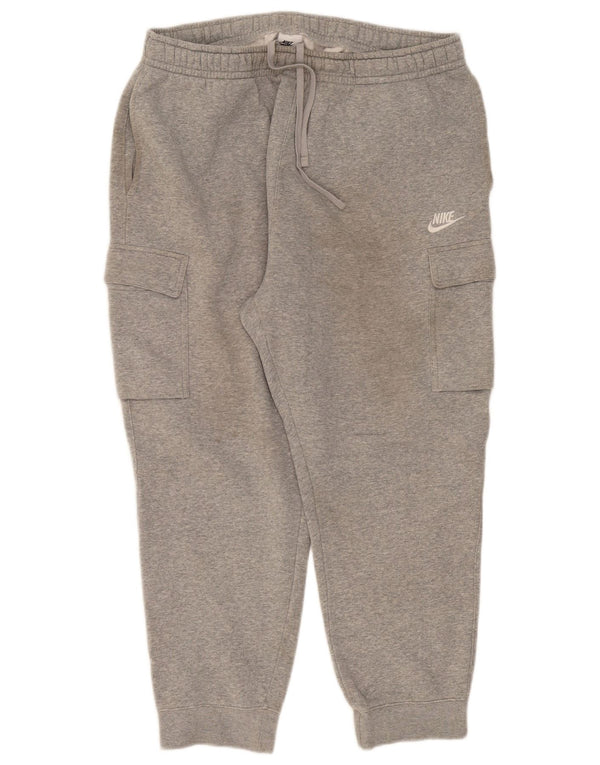 Calça de treino Nike masculina Cargo Joggers XL cinza manchado de algodão
