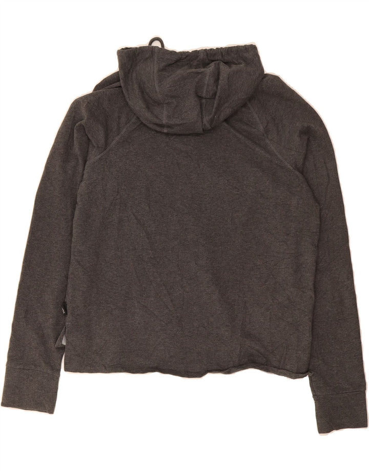 REEBOK Womens Graphic Hoodie Jumper UK 16 Large Grey Cotton Vintage Reebok and Second-Hand Reebok from Messina Hembry 