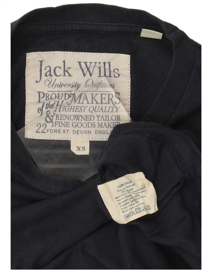 Camiseta gráfica masculina Jack Wills Top XS azul marinho algodão